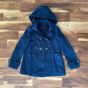 ASOS Dark Blue Double-Breasted Raincoat size 4